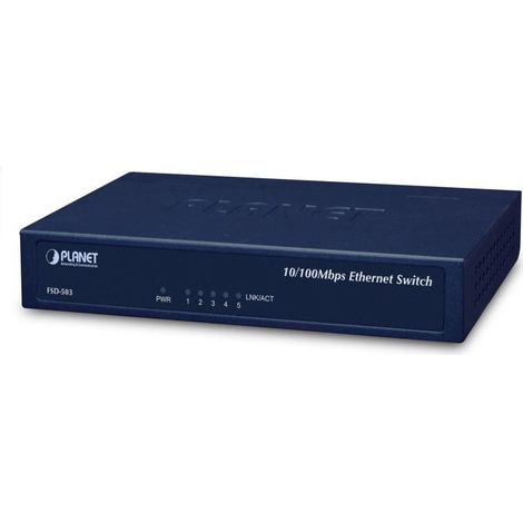 PLANET FSD-503 switch Fast Ethernet (10/100) Azul