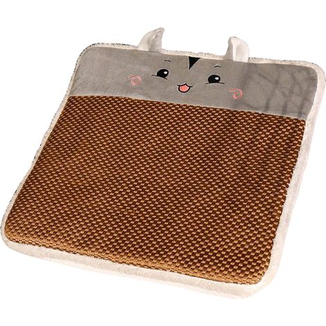 Coussin de chaise d'été en forme de dessin animé, confortable et respirant, tapis en rotin haut de gamme pour bureau, hamster (1/5)