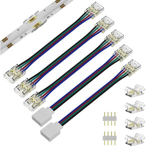 11-teiliges 10-mm-4-Pin-LED-Anschlussset für COB-Streifen, RGB-Eck-Schnellverbinder, Verbindungszubehör für Lichtleisten