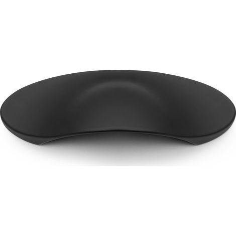 Poignée en coquillage SHELL, design ergonomique, en zinc robuste, avec vis M4, longueur 106 mm, distance entre les trous de 64 mm, pour commode de cuisine, noir mat (1/5)
