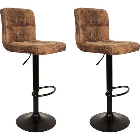 Lot de 2 Chaises de Bar "Dowtown" 93cm Marron (1/4)