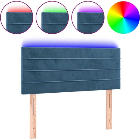 Tête de lit,Panneau décoratif à LED Bleu foncé 90x5x78/88 cm Velours CFW3171956 (1/5)