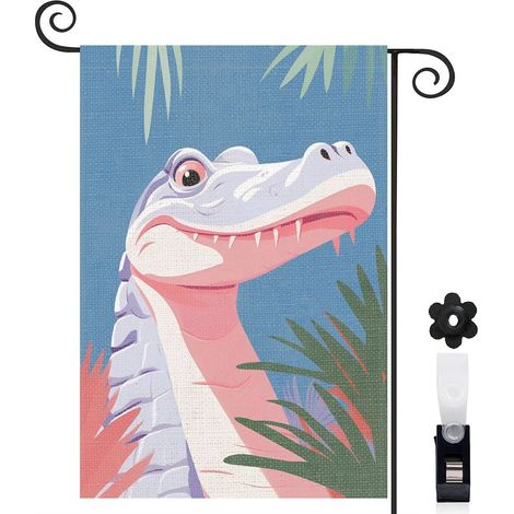 Drapeau de jardin Bienvenue en tissu polyester durable 45 x 30 cm facile à installer décoration intérieure (1/5)