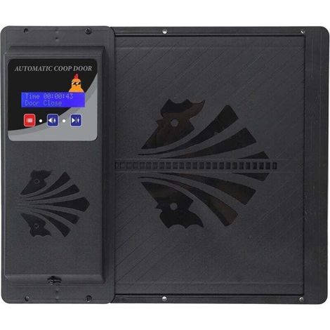 Trywise Automatic Chicken Coop Door, Electric Chicken Coop Door Opener with Anti-Pinch Design, with LED Display, Timer, Black (1/4)