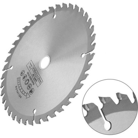 165mm TCT Lame de scie circulaire Disque de coupe rotative en argent pour la coupe du bois 40 dents, (1/5)