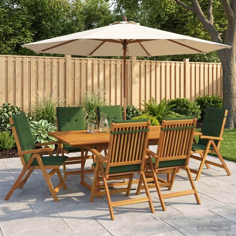 vidaXL Set da pranzo da giardino 7 pezzi Naturale (1/5)