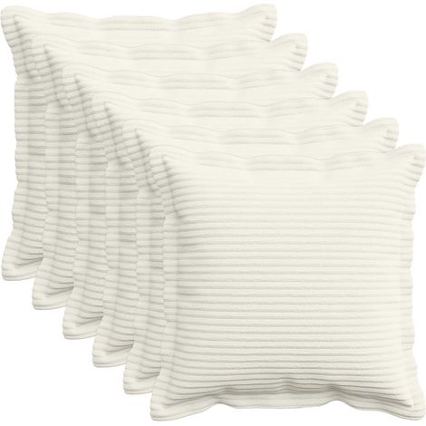 Housse de coussin 6 pc HOUTEN Crème 45 x 45 cm velours côtelé vidaXL