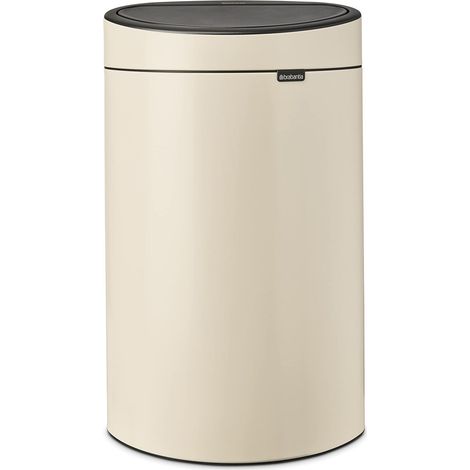 Touch Bin 40L - Grande Poubelle pour la Cuisine - Ouverture Soft-Touch - Seau Intérieur Amovible - Antidérapant - Recyclage Facile - Sacs Poubelles Inclus - Soft Beige - 44 x 30 x 73 cm (1/5)