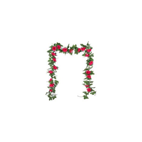 Lot de 2 Rosiers Artificiels Grimpants Rouges, 2,2 mètres - Fausses Roses Tombantes, Décoration de Balcon et Mur Végétal (1/5)