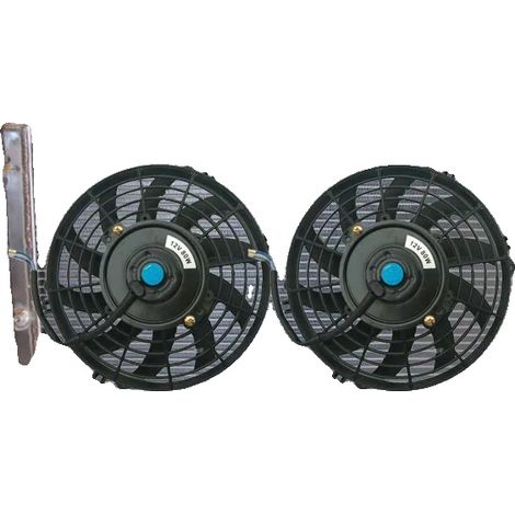 Radiador de aluminio, tamaño del núcleo 598 mm x 368 mm x 42 mm, compatible con Astra G 1999-2005, compatible con Zafira Turbo 2001-2005, incluye dos ventiladores de 10 pulgadas. (1/5)