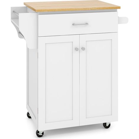 Carrello da cucina con cassetto, porta spezie, portasciugamani