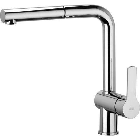 Paffoni West - Mitigeur d’évier avec douchette extractible, chrome WS185CR (1/2)