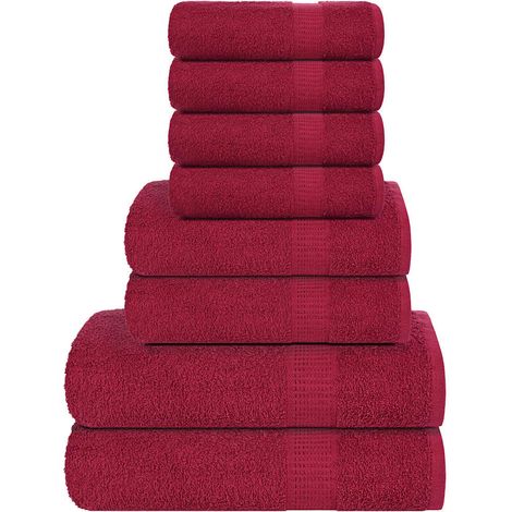 Ensemble de 8 serviettes FROGN Bordeaux 360 g/m²