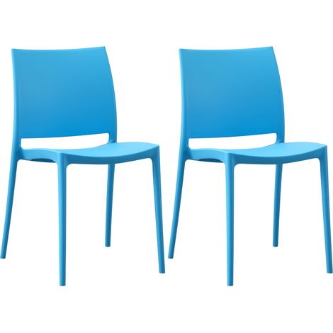 2er Set Gartenstühle Meton blau