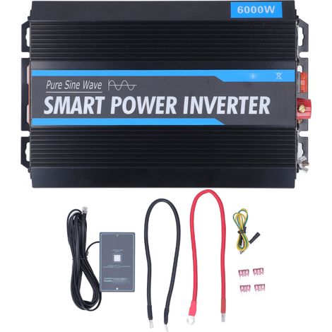 Convertisseur de puissance intelligent pour voiture, onduleur à onde sinusoïdale Pure, avec affichage LED, pour système solaire, DC12V à AC220V, 6000W