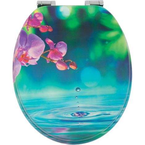 Homseat MDF Toilet Seat with Soft Close function, Orchidee Wasser Finish (1/4)