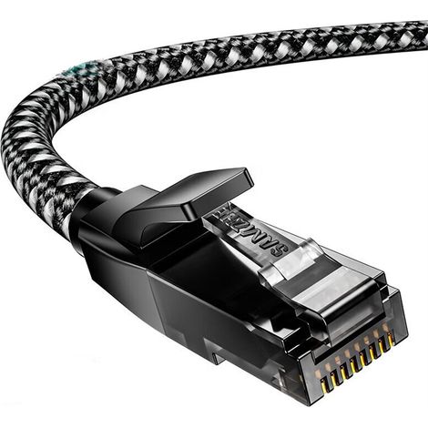 Cable De Red Cat8 1 - 40 Gbps - 2 M - Cubierta De Algodón - Blindaje S FTP PIMF - Compatible Con RJ45 - Para Pc Consola Router (1/5)