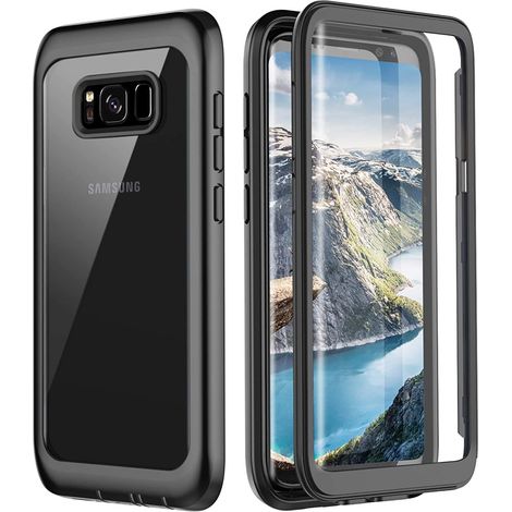 Funda para Samsung Galaxy S8+ Plus, a prueba de golpes, con lámina, negra. (1/5)