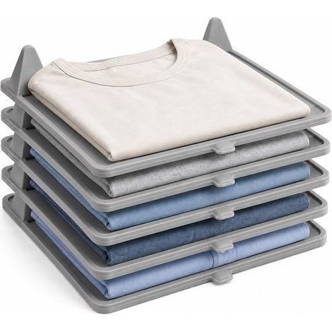 Planche de rangement pliable et ingénieuse pour vêtements à la maison : planche pliable en plastique pour chemises et vêtements à manches longues, résistante aux plis (1/5)