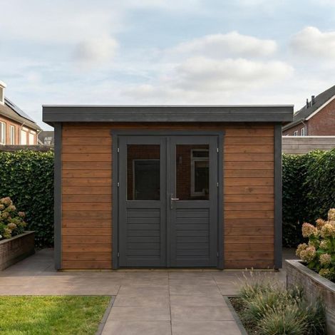 Casetta da giardino in legno 4.09x2.59 m - 10.59 m2 - 28 mm - impregnata - 000025 (1/4)