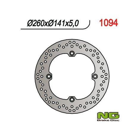 Disco freno posteriore NG per Kawasaki, Suzuki DL 650 '04-'20, DL 1050 '20, DL 1000 '02-'19 (260X141X5) (4X10.5 MM)
