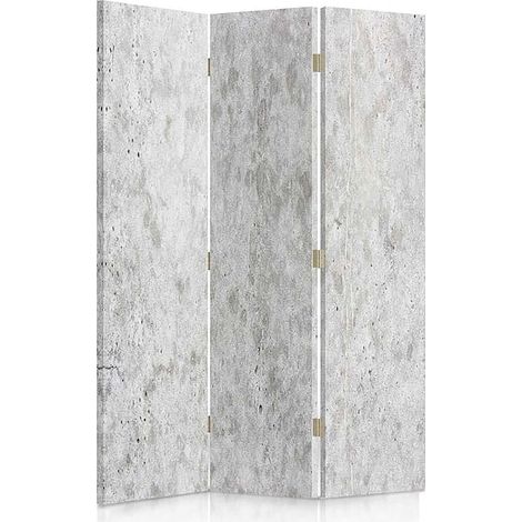 Paravent Design Effet Béton Moderne pour Intérieur Chic - 110 x 180 cm - 1 face déco, 1 face noir (1/5)