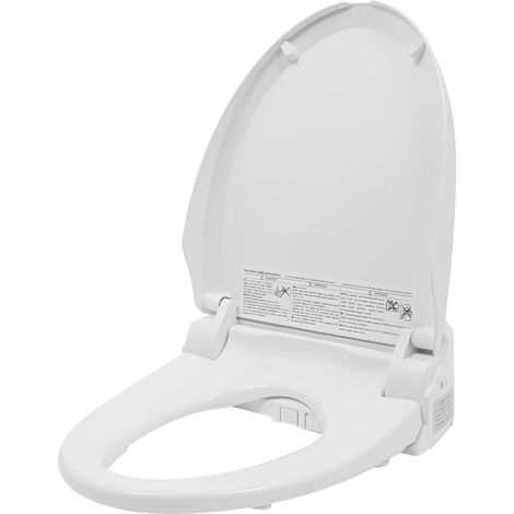 Abattant de WC chauffant électrique avec télécommande - Blanc - Siège de toilette intelligent pour maisons, entreprises et hôtels - 51 x 39 x 14 cm (1/5)