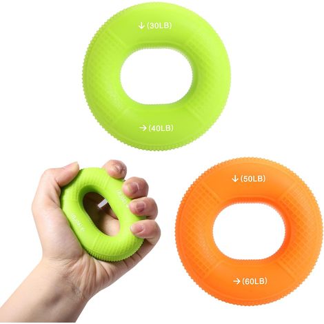 Lot de 2 renforceurs de poigne, exercices pour les avant-bras et les doigts, poignées en silicone pour le renforcement musculaire, l'escalade et le fitness. (1/5)