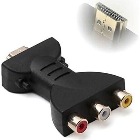 Connecteur HDMI vers 3 RGB/RCA composant, adaptateur vidéo audio numérique convertisseur de signal pour HDTV tO AV – Portable (1/5)