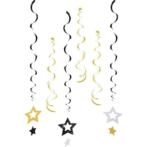B&C Glitzersterne Hängedekoration 6-teilig