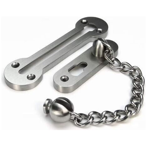BUNTHAUS Boucle antivol solide 3MM 304 chaîne de porte antivol extra épaisse en acier inoxydable chaîne coulissante de porte d'entrée, serrure de chaîne de porte