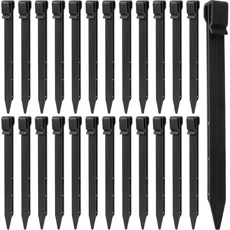 25-teiliges Set mit Befestigungspfählen für die Gartengestaltung, Kunststoff-Erdanker, robuste Zeltnägel, Ankerspitzen für Zelte, Bretter, Terrassen, Einfassungen, Rasenflächen, Gärten und den Außenbe