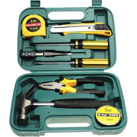Ensemble d'outils de réparation automobile 9 pièces avec boîte à outils et boîte de rangement (1/5)
