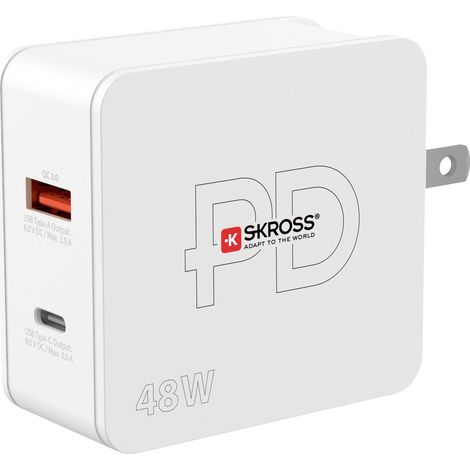 Skross Multipower Combo+ US USB Ladegerät 48 W 1x USB-A, 1x USB-C® Innenbereich (1/5)