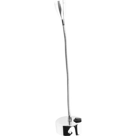 Appliques murales LED argentées col de cygne flexible chambre chevet lampe de lecture blanc froid (type 2)