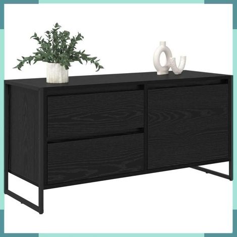 886618 Meuble TV Chêne noir 100 x 36 x 49.5 cm Bois d'ingénierie (1/5)