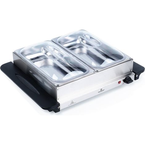 Electric food warmer steel 2 inserts