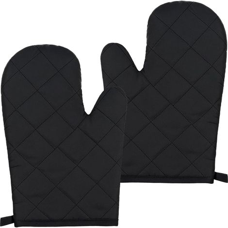 Set mit 2 hitzebeständigen Ofenhandschuhen, Topflappen und Topflappen (30 x 18 cm) zum Kochen, Backen und Grillen – Ofenhandschuhe und Topflappen (1/5)