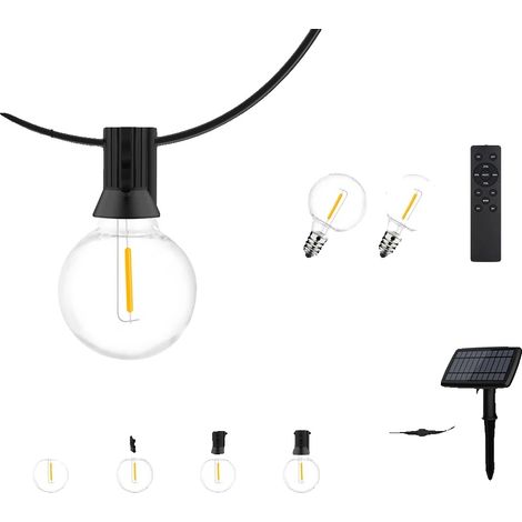 Guirnalda de luces solares, control remoto, diseño irrompible, G40 24M 30LED (1/2)