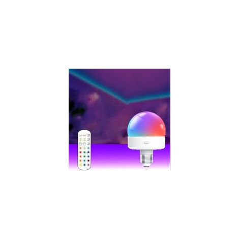 Lot de 1 ampoules rechargeables USB C avec télécommande, ampoules à piles de 3.5 W, 16 couleurs, intensité variable, pour camping en plein air, ampoule d'urgence avec support de lampe amovible [Classe (1/4)