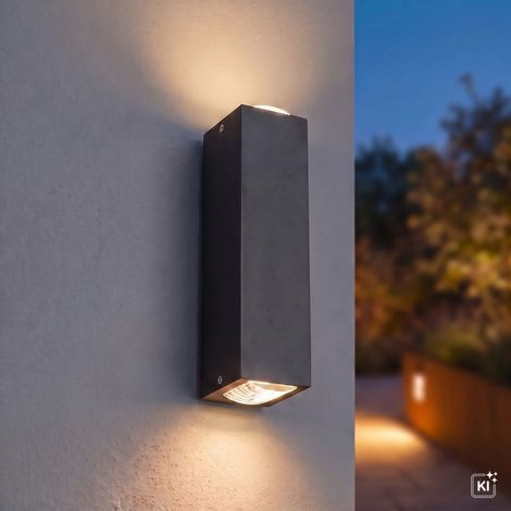 LED Wandleuchte TONY Schwarz IP54 Aluminium Leuchte (1/5)