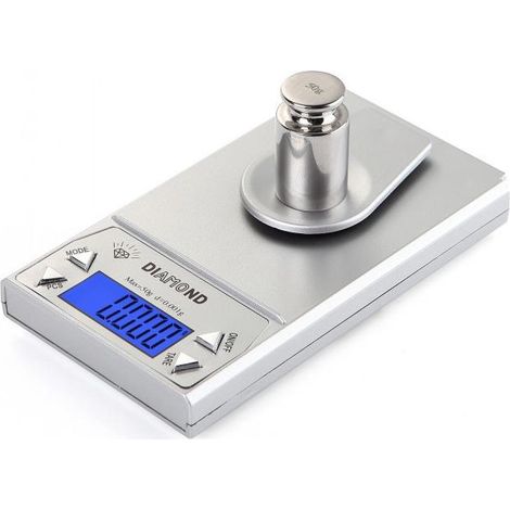 Elektronische Präzisionswaage 50 g x 0,001 g für Schmuck und Küche, Mini-Smart-Waage mit LED-Anzeige (10 g/0,001 g)