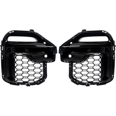 Rejilla para faros antiniebla, plástico ABS duradero, fácil instalación, negro brillante. (1/2)