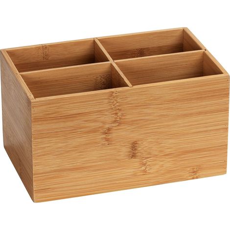 Wenko Organizer in bambù a 3 scomparti, serie Terra, marrone, Bambus M (1/5)