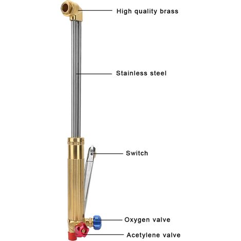 Chalumeau de découpe oxyacétylénique, chalumeau de découpe isobare G02-250B, chalumeau de découpe à gaz manuel en acier inoxydable. (1/5)