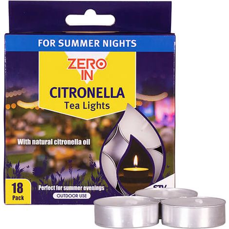 Zero In Citronella Tea Lights - 18 Pack (1/2)