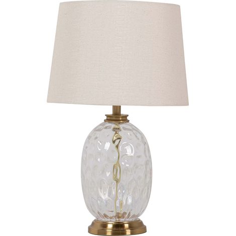 Lampe de table en métal et verre 33 x 33 x 53 cm (1/2)