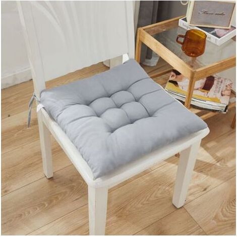 Coussin de chaise épais de couleur unie, coussin de chaise de salle à manger pour restaurant et bureau, gris, 40 x 40 cm (1/3)