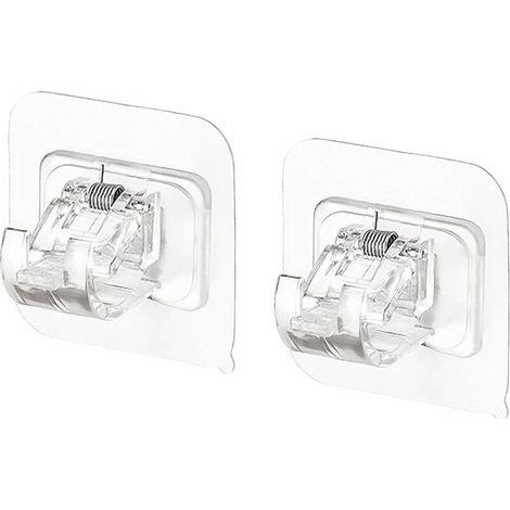 Gardinenstangenhalterung, selbstklebende Gardinenstangenhaken, 4-teiliges transparentes Gardinenstangenhalterungsset, Gardinenhakenhalter für Küche und Bad (1/5)