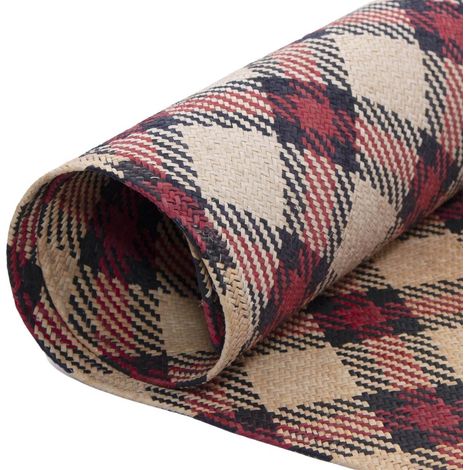 Stuoia in rattan a scacchi, 48x125 cm (kit da 5)